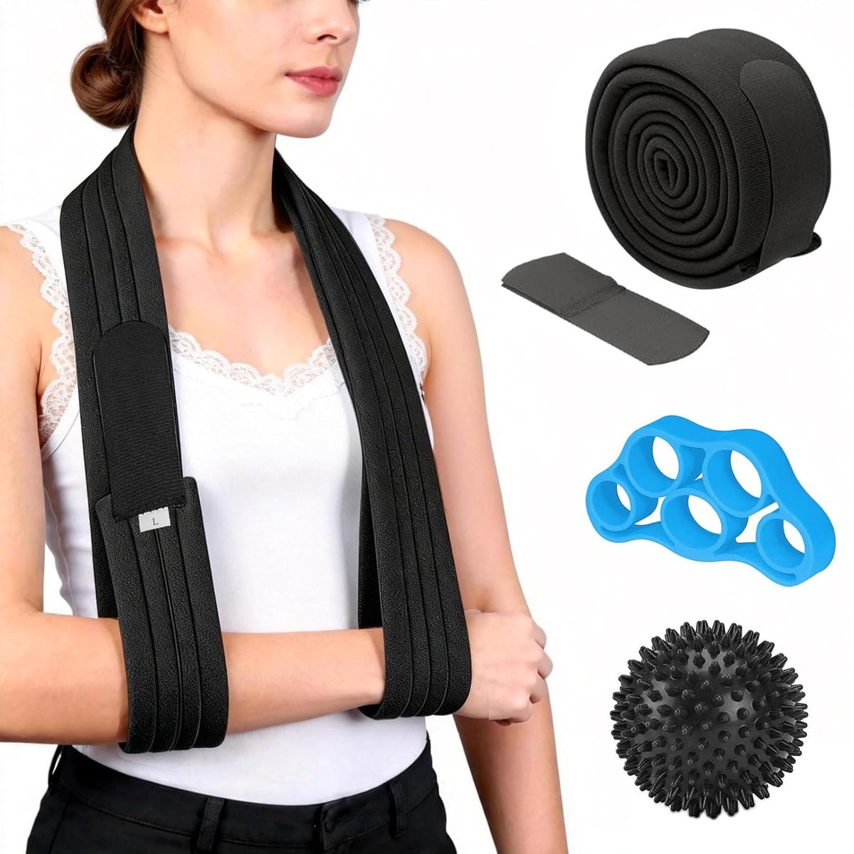SnelShoppen - Verstelbare Armsling voor Schouders - Lichtgewicht en Comfortabel - 160 cm Medische Armlus voor Gewonde Armen, Hand, Ellebogen - Inclusi