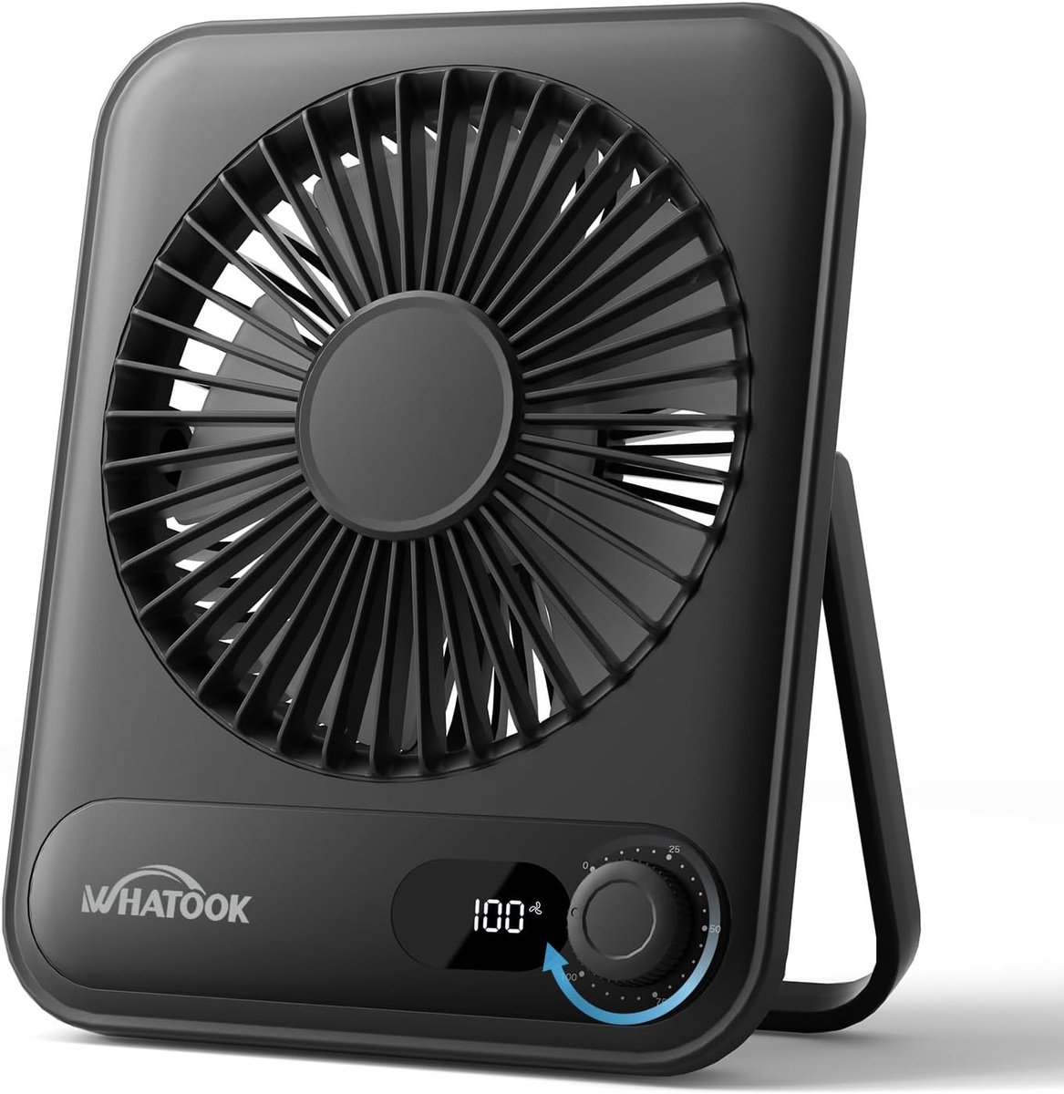 Draagbare Ventilator 10000 mAh 21 cm - Stille Oplaadbare Tafelventilator met Digitaal Display en 24 Uur Looptijd - Voor Camping, Kantoor en Slaapkamer