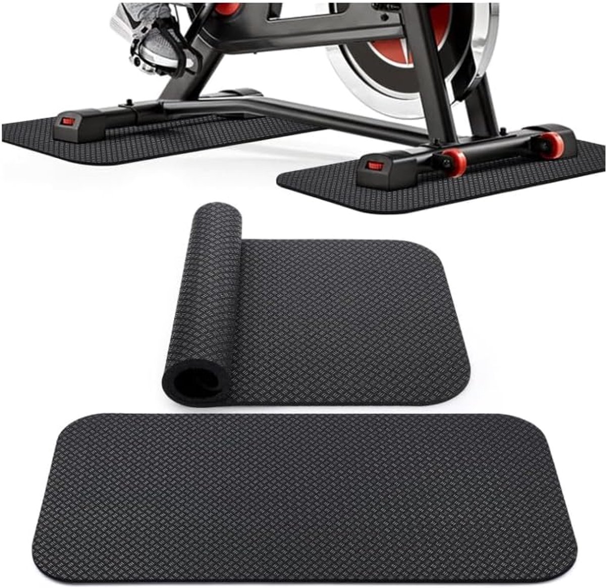 SnelShoppen - Set van 2 Vloerbeschermingsmatten voor Hardlopen, Turbo Trainingsmat, Antivibratie, Dubbelzijdig Antislip, Dikke Siliconen, Stabiele Vlo