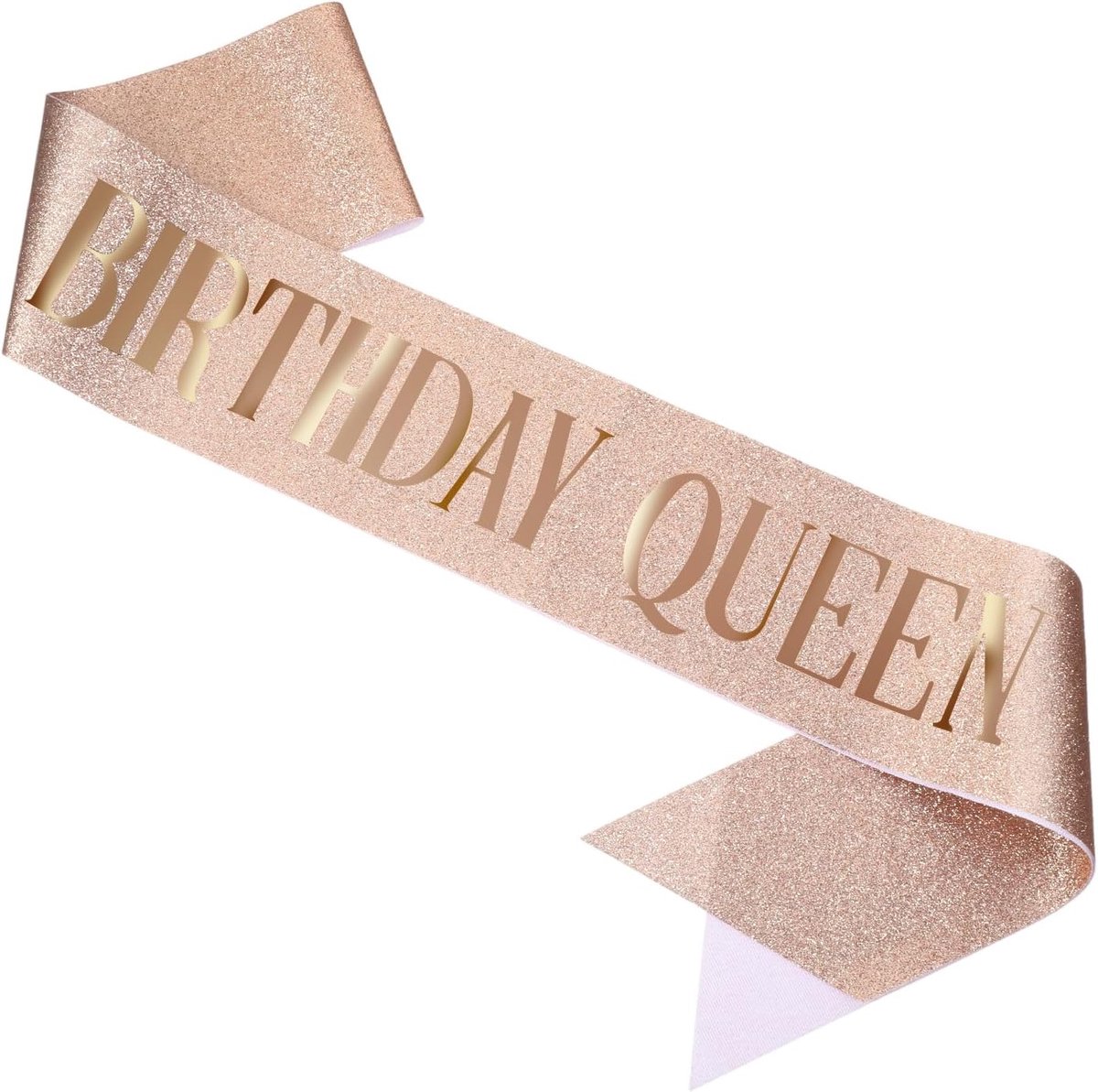 SnelShoppen - Happy Birthday Sjerp voor Vrouwen - Roségouden Verjaardag Sjerp - Glitter Verstelbaar - Feestoutfit voor Meisjes - Polyester 158x9,5 cm
