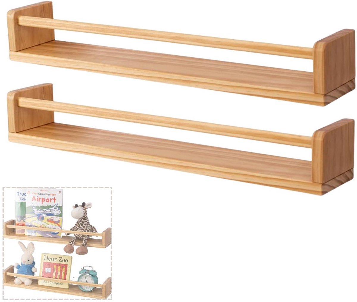 CLGP® Boekenplank Set - Zwevende Planken - Boeken Presenteren - Bruin