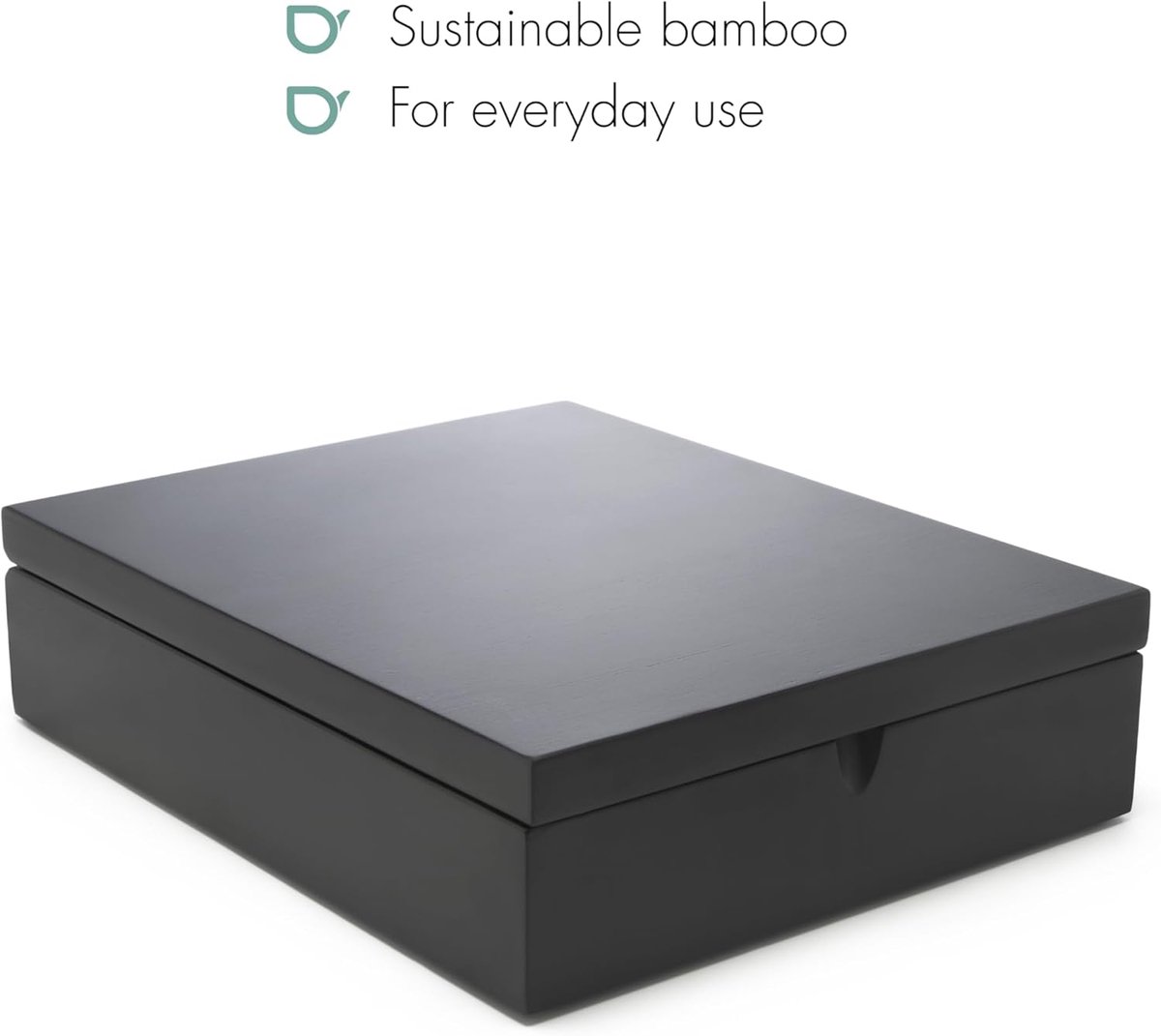 SnelShoppen - Theedoos 9-vaks gesloten - Bamboe - Zwart - Stijlvolle theebox voor het bewaren van losse thee, perfect voor keuken, cadeau, en thee lie — cadeau in Wonen & Interieur - foto 4