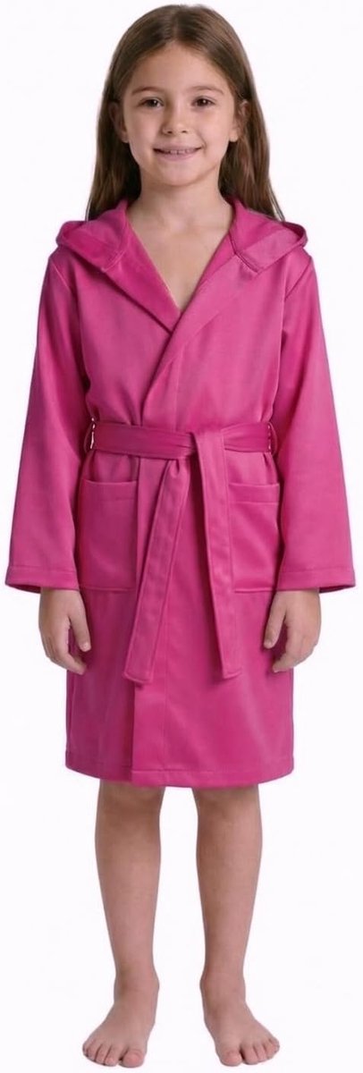SnelShoppen - Badjas voor Kinderen, Microvezel, Sneldrogend, Fuchsia en Elektrisch Blauw, Ruimtebesparend, Ideaal voor Zwembad en Reizen, Voor Kindere