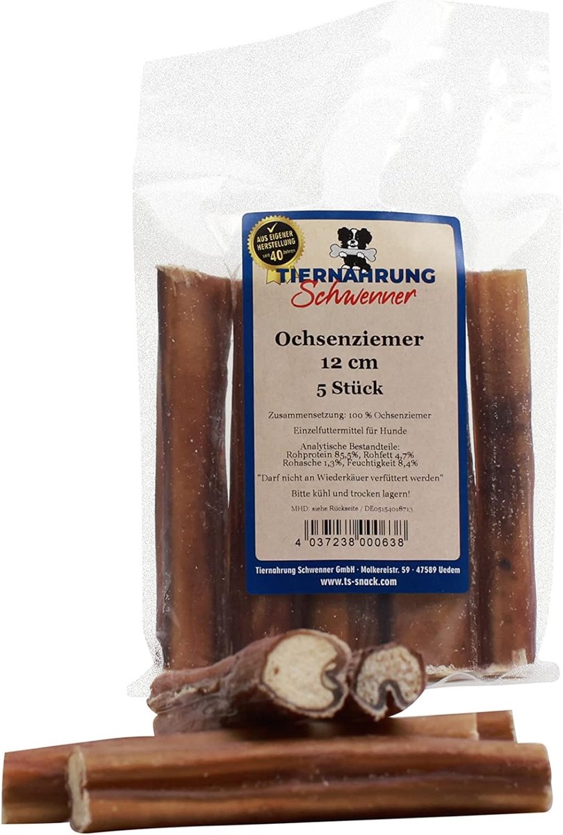 Thijox - Ossenkwemer voor Honden, 12 cm Kauwartikelen, 5 Stuks, Duurzaam Kauwplezier, Perfect voor Speelplezier en Tandenreiniging