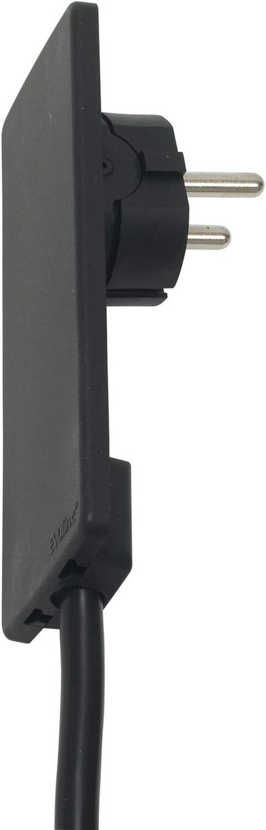 SnelShoppen - Extra Platte Geaarde Stekker EVOline Plug - 5 mm Hoog - Zwart - Ideaal voor Achter Meubels en Inbouwapparaten