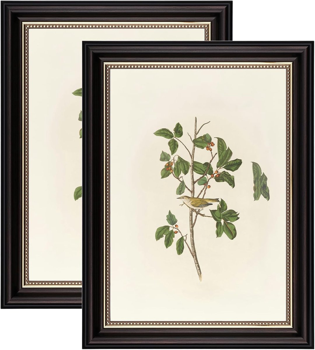 SnelShoppen - Set van 2 Vintage Fotolijstjes A4, Shabby Chic Retro Lijsten voor Muur en Tafel in Zwart, Staande Foto Lijsten voor Horizontale & Vertic