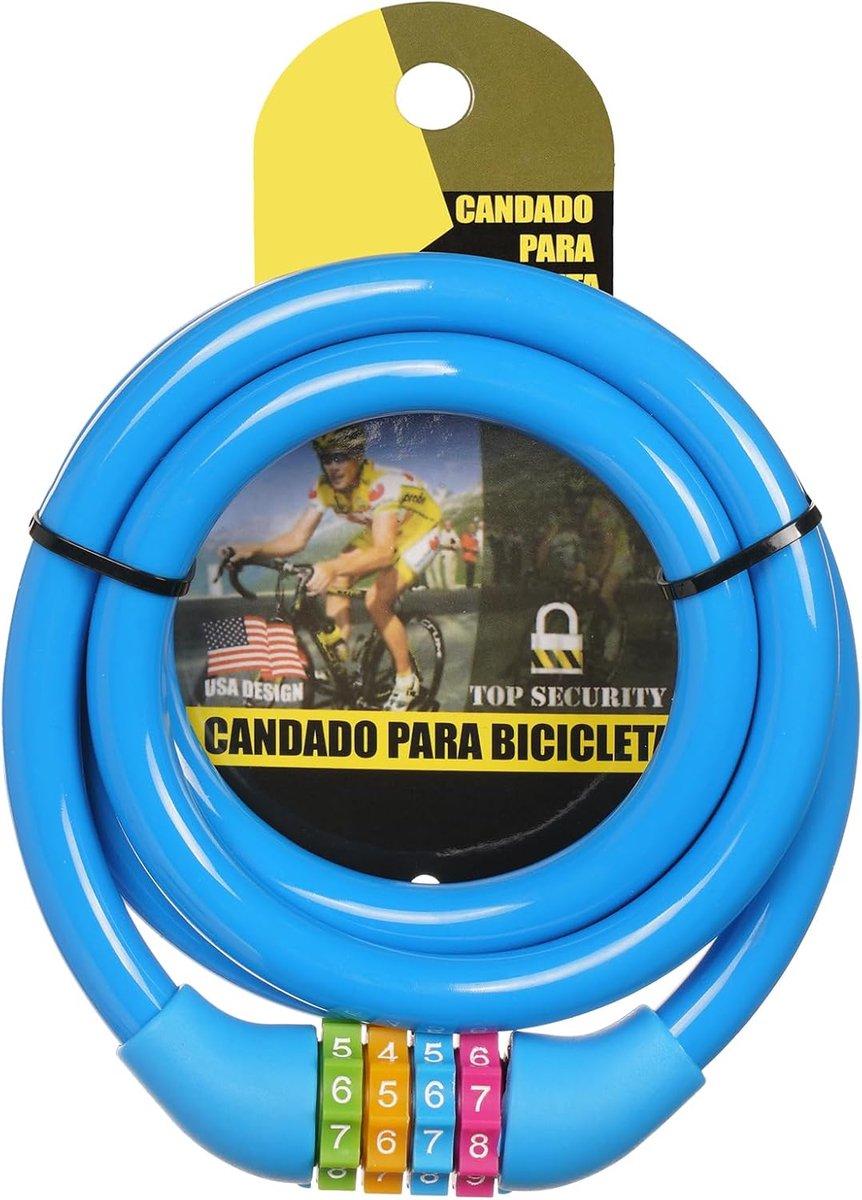 SnelShoppen - Draagbaar 4-cijferig Wachtwoord Fietsslot 120 cm - Anti-diefstal Combinatieslot voor Fiets, Motorfiets, Scooter, Poort, Hek - Blauw
