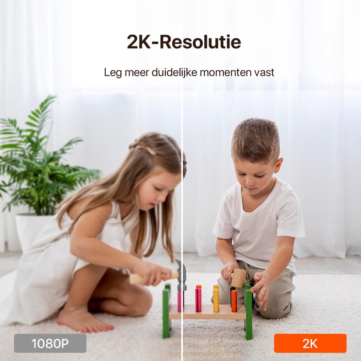 Thijox - Tenda Bewakingscamera Binnen 2K CP3 V3.0 - 360 Graden Wifi-Camera met 2-Weg Audio, FHD 3MP, Nachtzicht, Bewegingsdetectie, Alarmen & Pushmeld