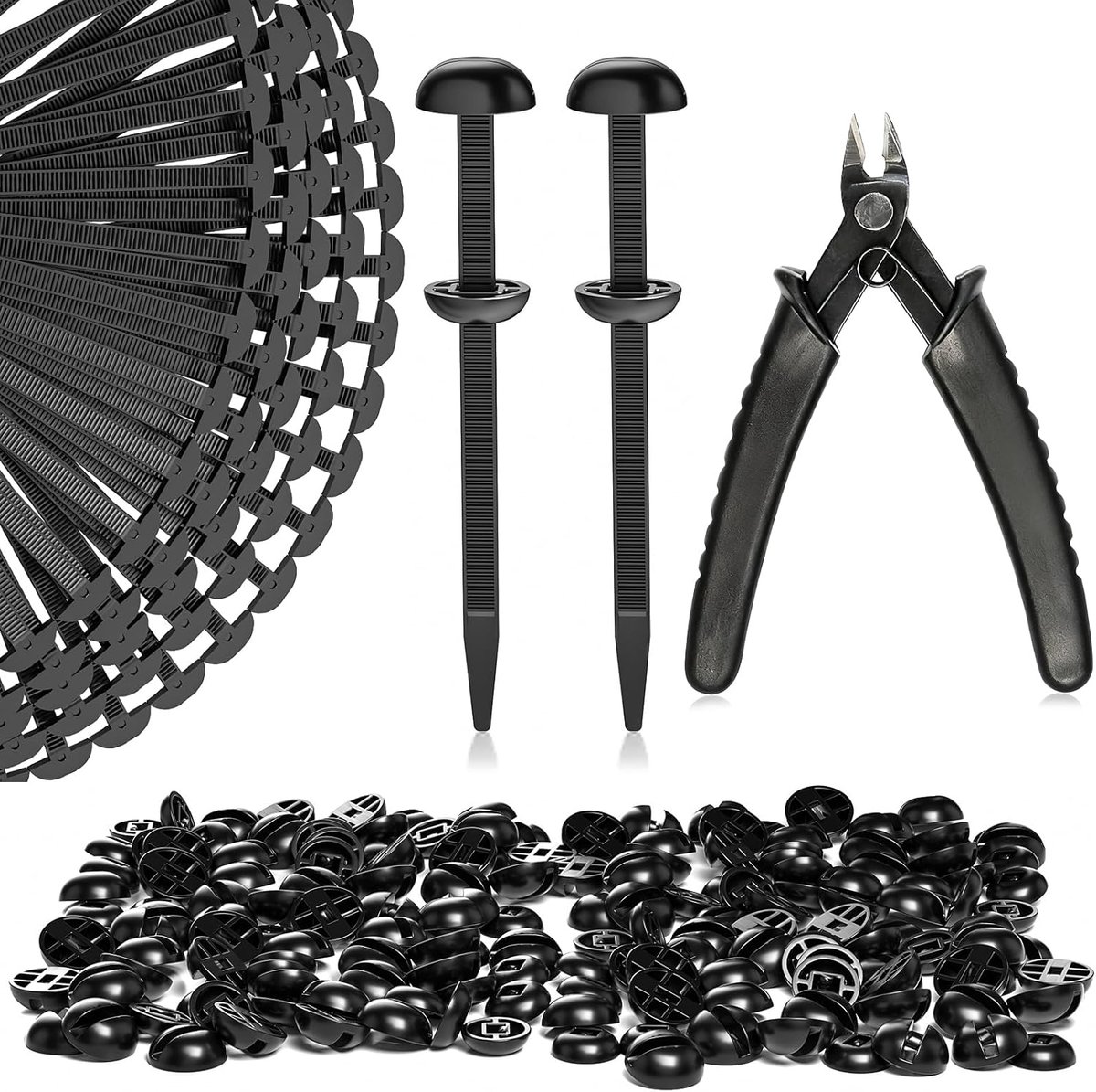 SnelShoppen - Heavy-Duty Nylon Kabelbinders - Universele Zelfsluitende Ritsbanden - 100 Stuks + Snijder - Ideaal voor Auto, Huis, Kantoor, Doe-Het-Zel