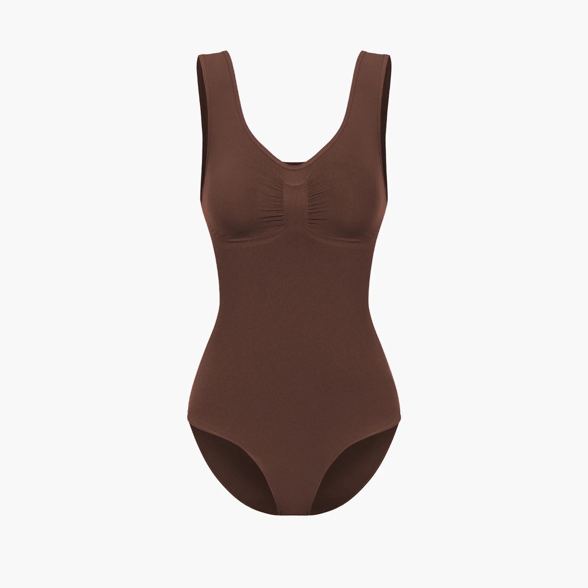 cfab by creamy fabrics Creamy Fabrics - Tank Bodysuit Sculpting Shapewear Met Slip - Ademend - Anti-Zweet - Ultra Zacht - Comfortabel - Sculptend - Perfecte Pasvorm - Bruin