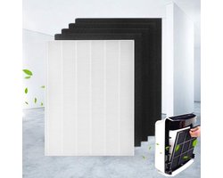 SnelShoppen - 4 Stuks Actieve Koolstof Pre-Filters en 1 HEPA Filter voor Luchtzuiveraar - Verwijdert 99.97% Luchtvervuiling - Geschikt voor Winix 1151
