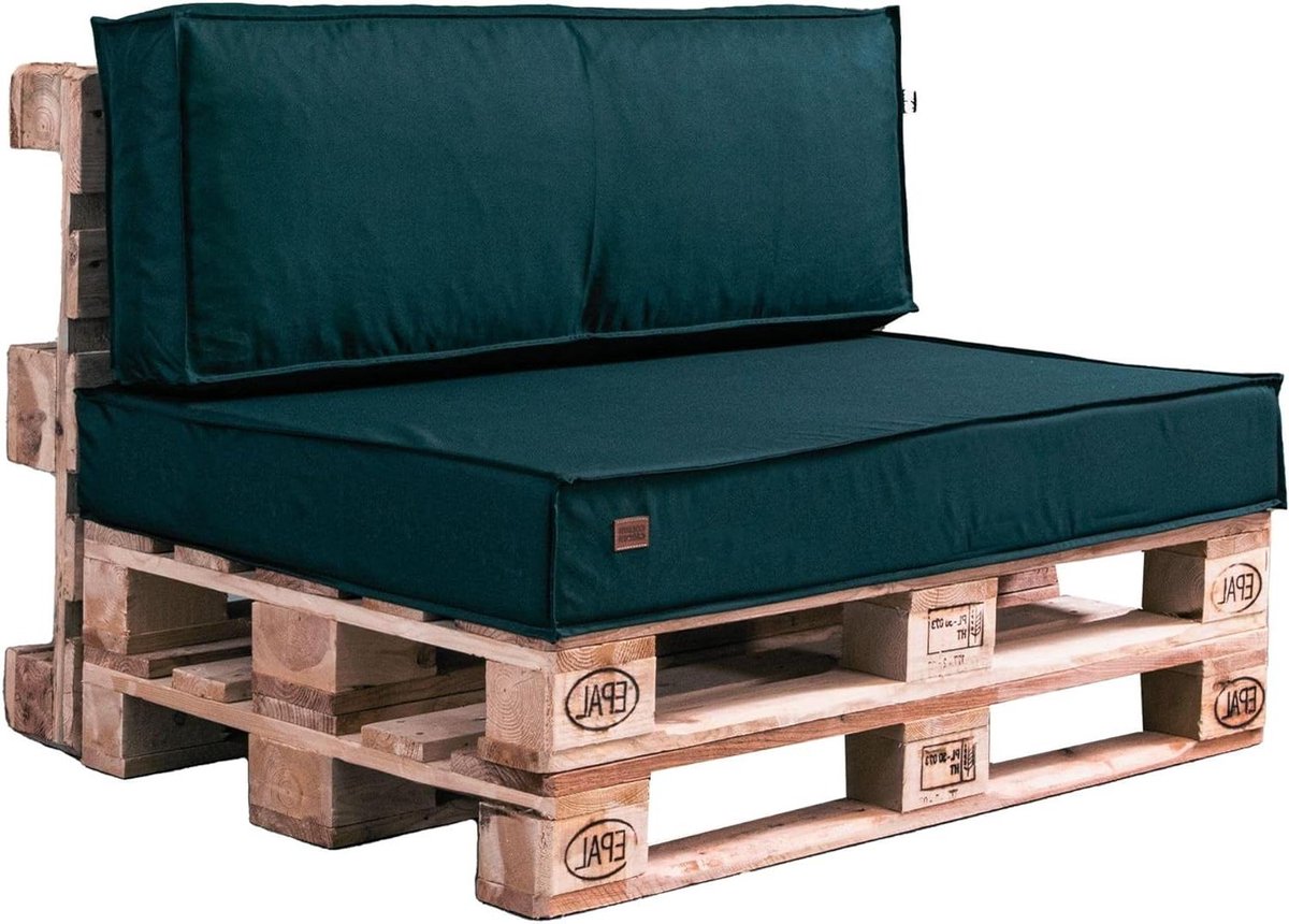 Tuinkussen set - Palletkussens - Terras Meubels - Waterdicht & UV-beschermend - 120x65x10 cm - Flesgroen
