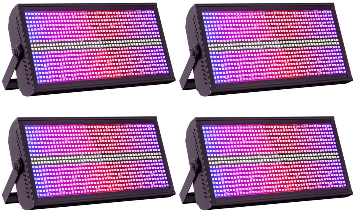 DailyDamaar LED lampen - LED lights - Verlichting - Party lights - 4-delig - 200W LED - Verlichting feest/disco/bruiloft - Zwart