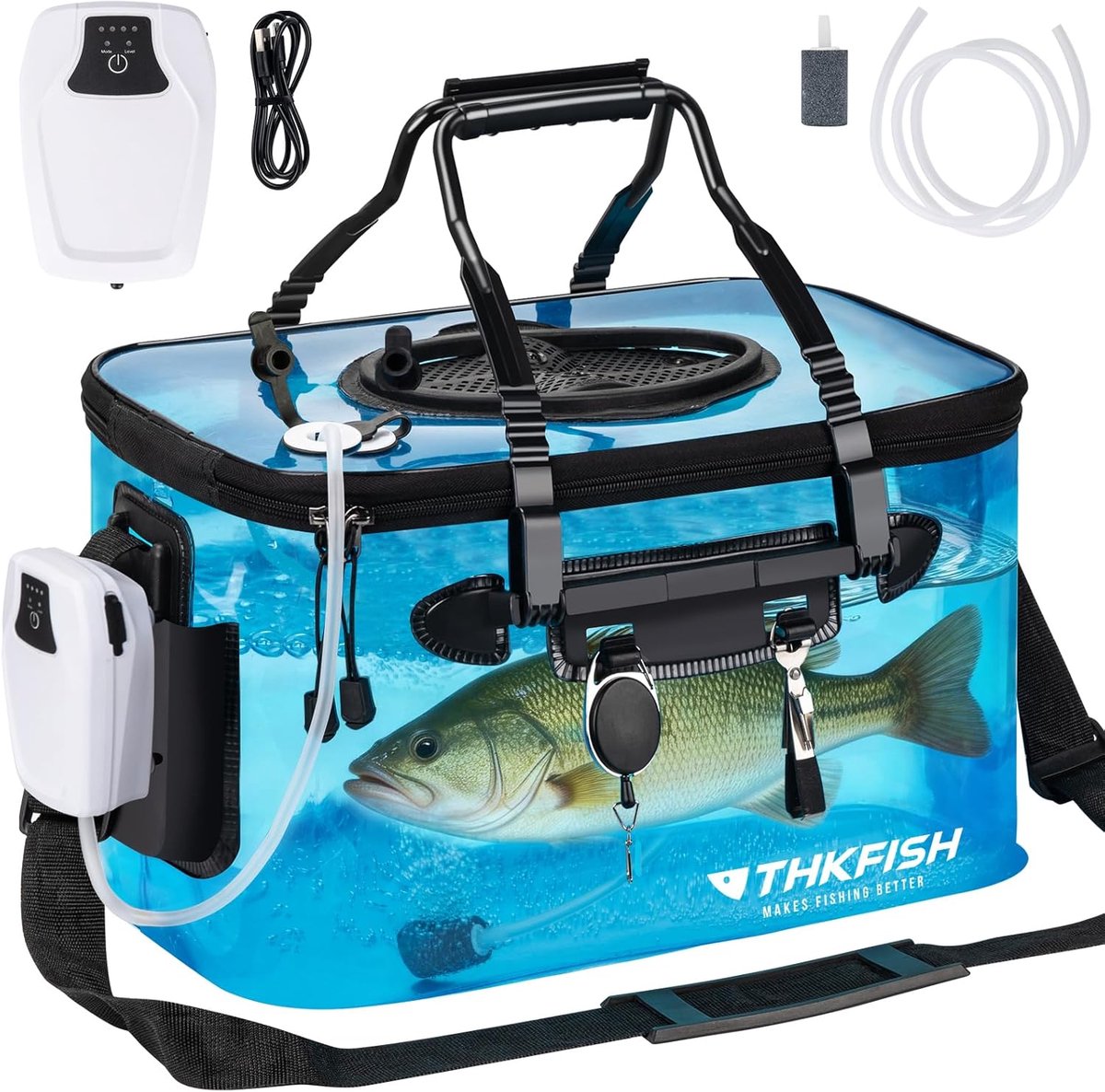 SnelShoppen - Vouwbare Transparante Visemmer 6 Gallon - Multifunctionele Live Bait Bucket voor Vissen, Camping en Verhuizing