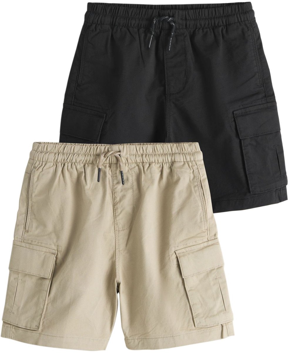 Next - Jongens - 2 cargoshorts - Zwart