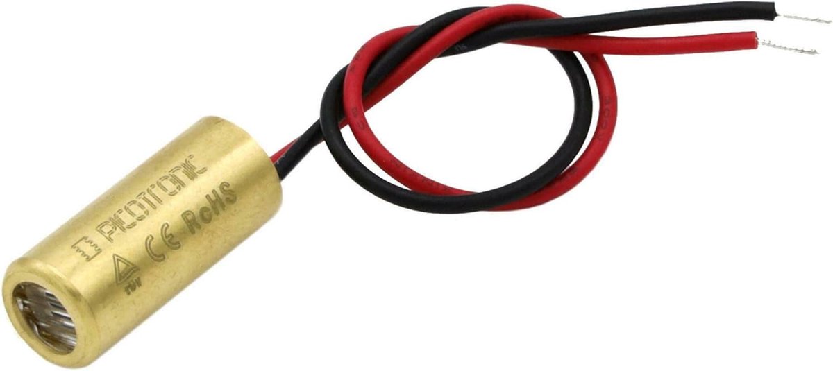 SnelShoppen - Laserfuchs lijnlaser rood 650nm, 60° fanhoek, 3-12V DC, Ø9x20mm, focus 1m, laser klasse 1 voor robottechnologie en laser markering