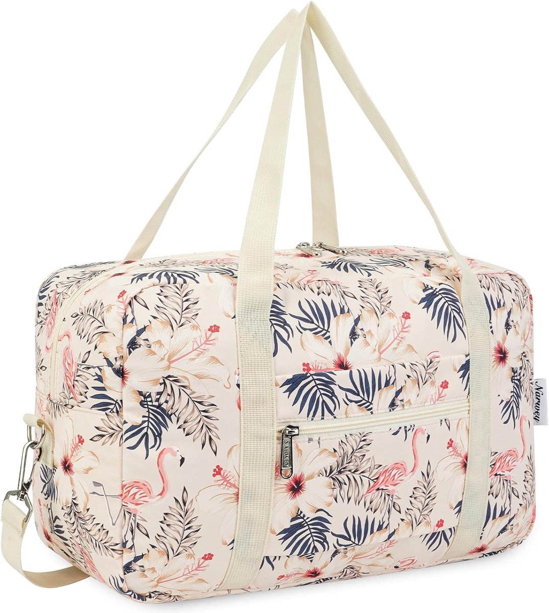 SnelShoppen - Narwey Ryanair Cabin Luggage 40x20x25 - Onder-Zit Reistas - Vouwbare Handbagage - Lichtgewicht Weekendtas voor Dames en Heren - Beige Fl
