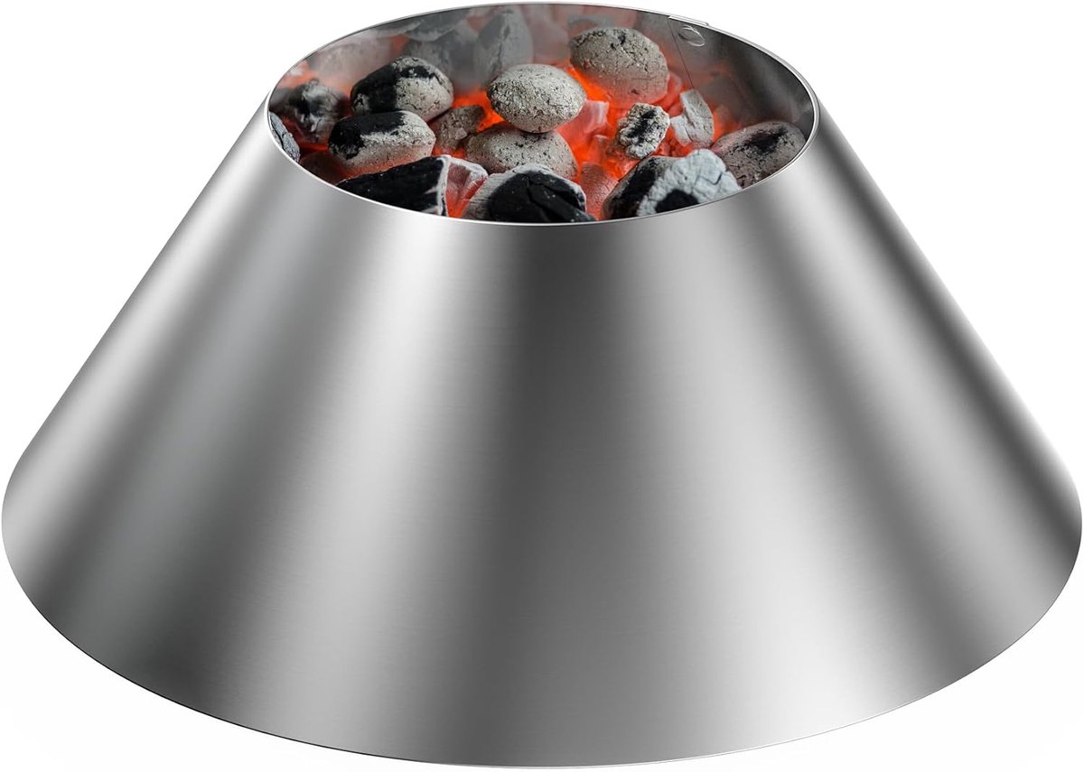 SnelShoppen - Onlyfire Kolenmand RVS Vulkanische Houtskoolmand voor Weber Kettle BBQ en Keramische Grills, Geschikt voor 18" tot 26" Kolenbarbecues