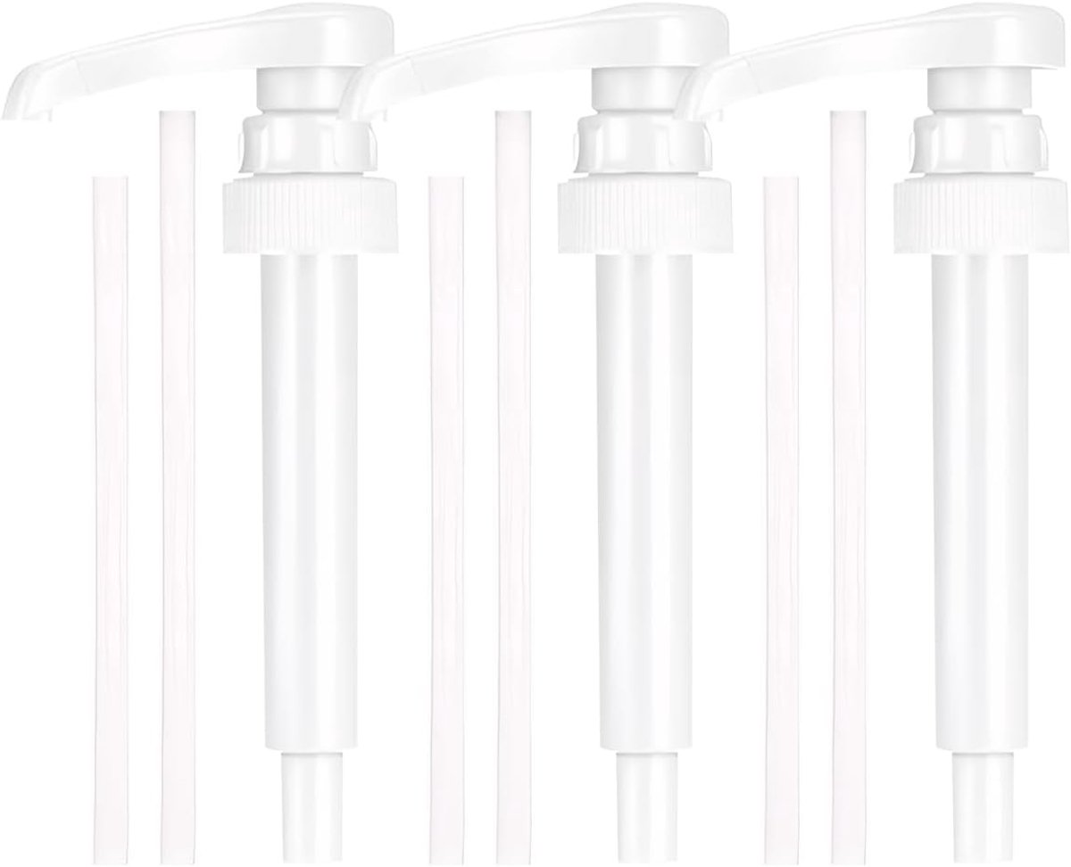 SnelShoppen - 3 Stuks Dosering Pomp voor Syrup Dispenser, 5ml Pomp Voor 500ml/1000ml Flessen, Herbruikbare Pomp Voor Keuken, Feest en Camping