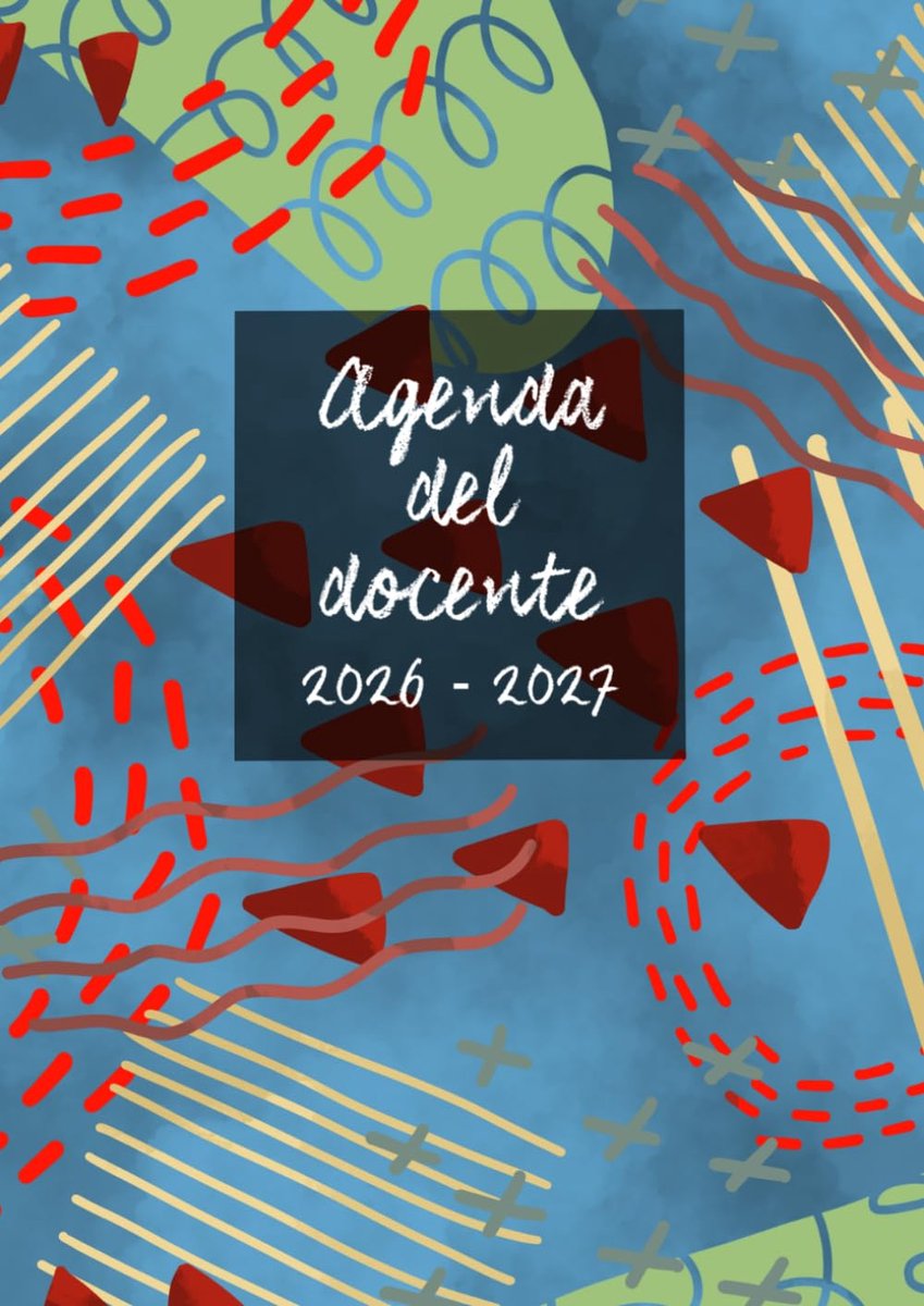 SnelShoppen - Agenda del Docente 2026-2027 A4 met Abstracte Rode Driehoek Motief - Perfect voor Onderwijs, Planning en Organisatie