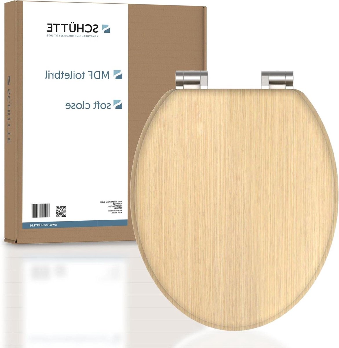 Toiletbril met deksel - Houten toiletzitting - Badkamer vernieuwen - Softclose mechanisme - 175 kg belasting - Houtkleurig