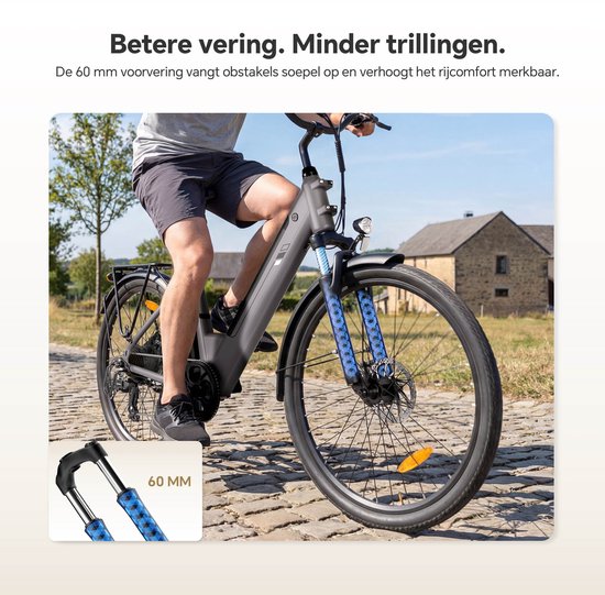 Touroll J2 ST Elektrische Fiets 250W 45Nm Accu 561.6Wh 100km 7 Versnellingen Shimano Bagagedrager Lage Instap Grijs van Touroll — afbeelding 5