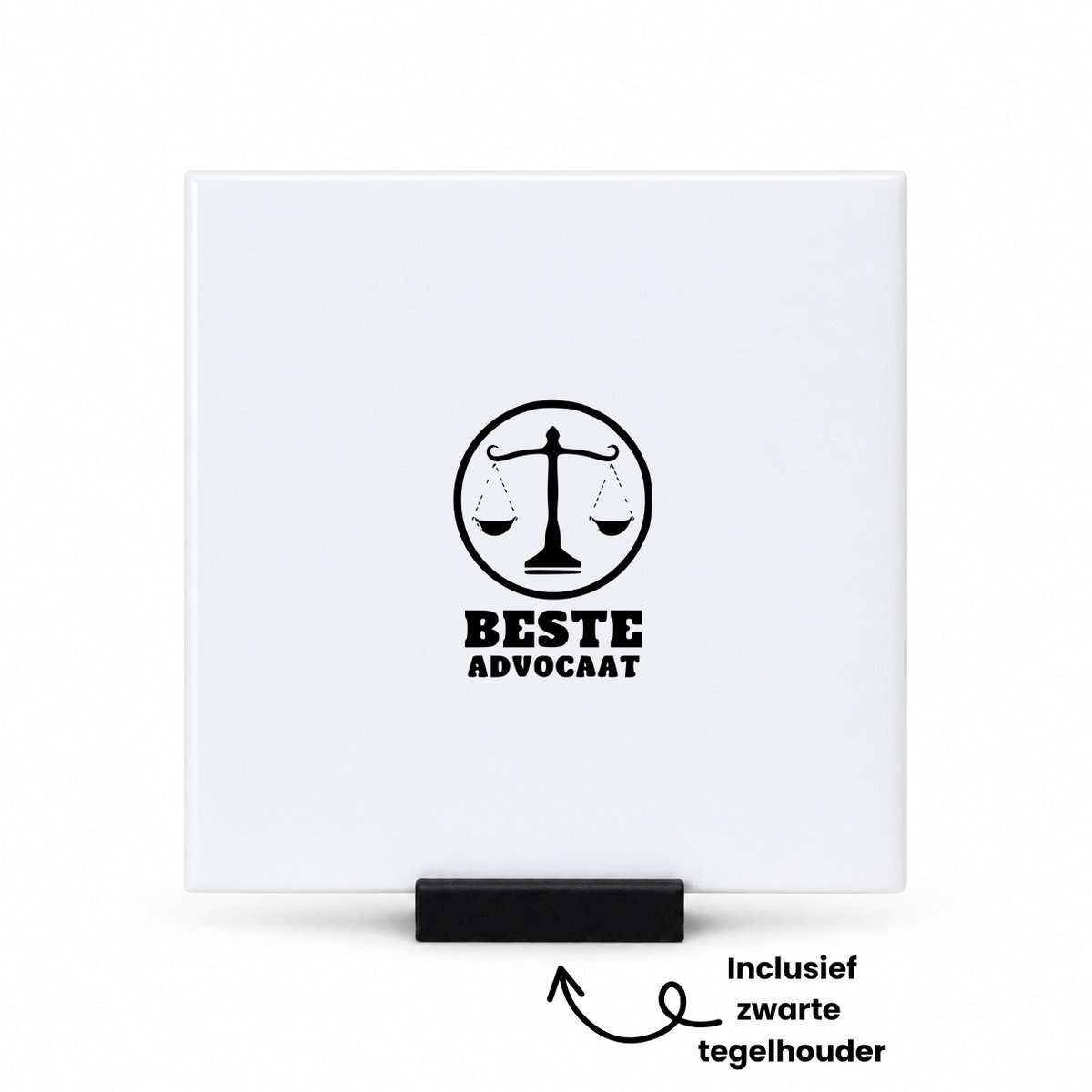 Hacebo advocaat tegeltje met tegelhouder - Advocaat - advocaat cadeau - tegeltjes met tekst - Leuk cadeau voor je vriend om te geven - bedankt voor alle hulp - verjaardag advocaat - spreuktegels - 10.8x10.8 CM Wit