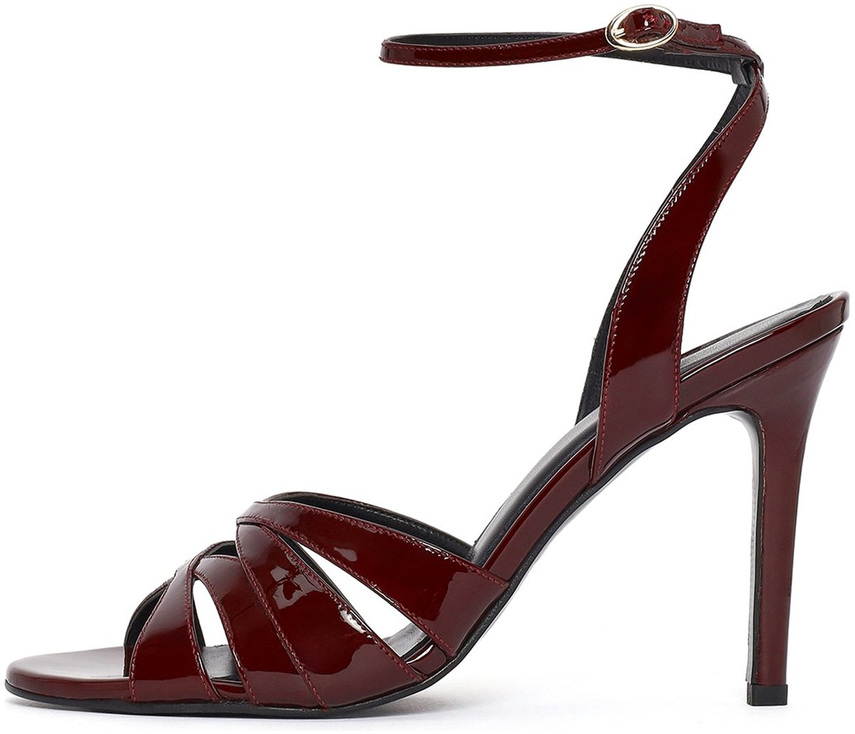 DERIMOD Sandalen Met Hoge Hak Patent Leren High Heel Sandalen
