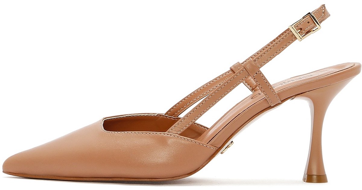 DERIMOD Slingbacks Met Hoge Hak Leren Slingbacks Met Hoge Hak