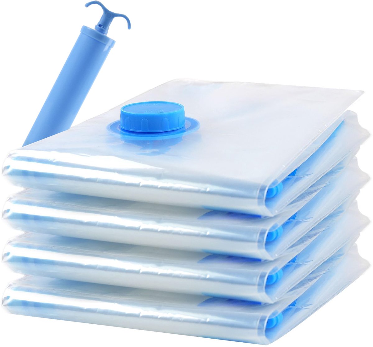 Vacuüm Opbergzakken 4 Stuks 40x60 cm Inclusief Handpomp - Ruimtebesparende Vacuümzakken - Herbruikbare Compressiezakken voor Kleding Dekens Beddengoed Verhuizen en Reizen