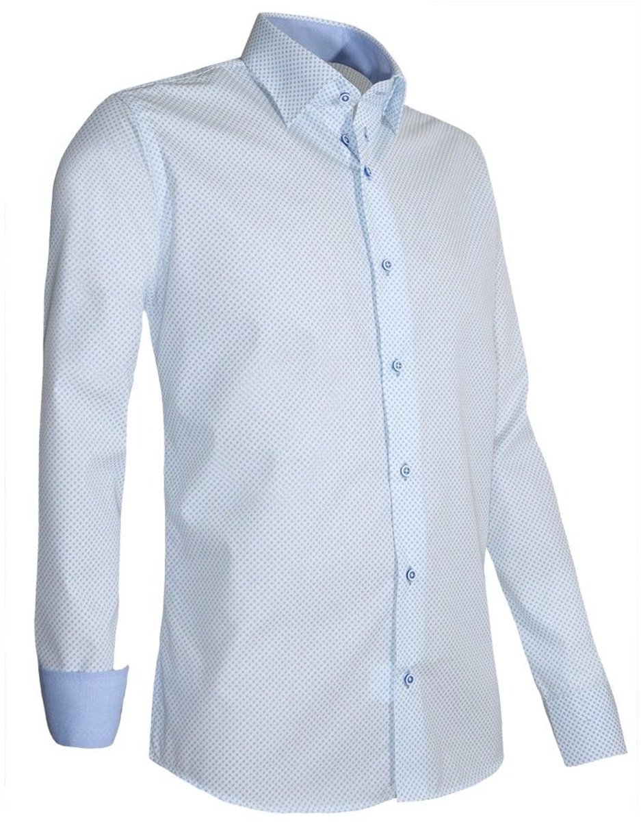 Giovanni Capraro 937-32 Heren Shirt overhemd | gestipt | Let op! Korte mouw! | Maat M