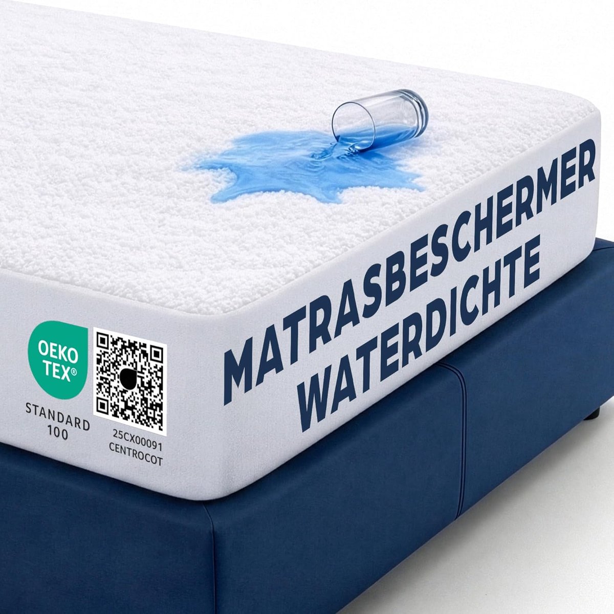 SnelShoppen - Matrasbeschermer 180x200cm Waterdicht Fitted Sheet Katoen Ademend Voor Bed Vochtbescherming Anti-Mijt Hypoallergeen Antibacterieel Wasba