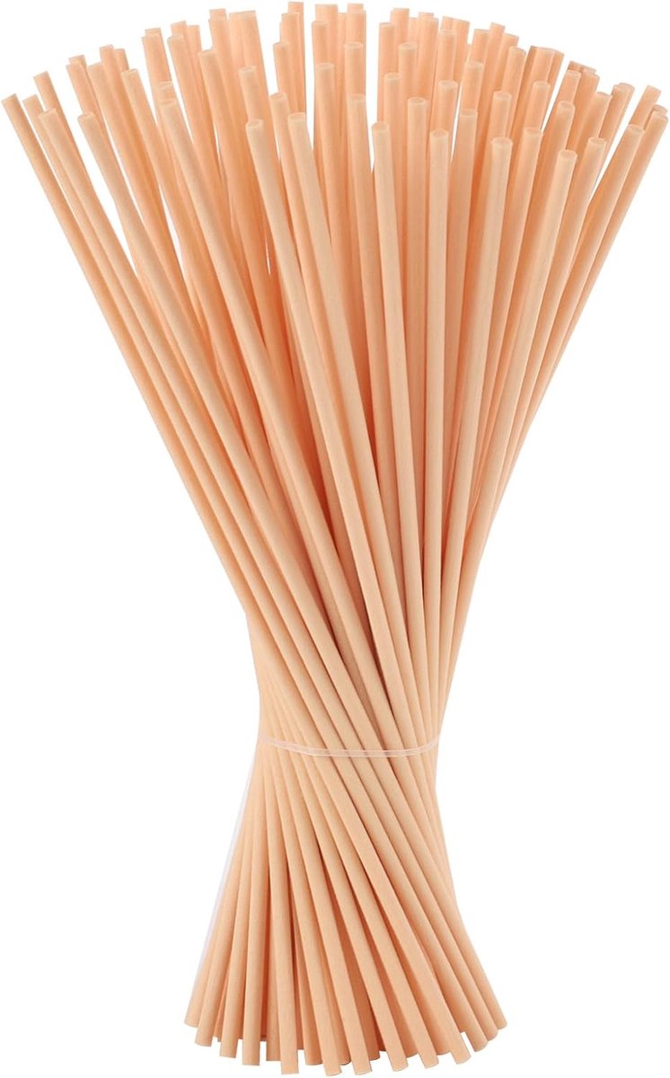 SnelShoppen - 100Pcs Diffuser Sticks 20cm x 3mm Riet Diffuser Stokken voor Geurverspreider, Aroma Diffuser Sticks voor Essentiële Olie, Natuurlijk Kle