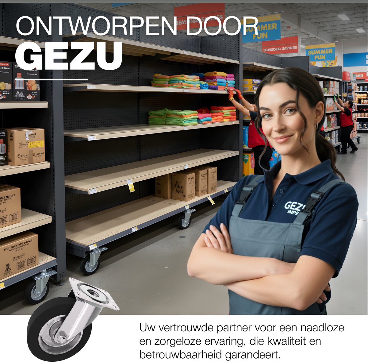 GeZu Impex Zwenkwielen 160x40mm Gegalvaniseerd Set van 8 Zware Zwenkwielen Industriële Polyurethaan Massief Rubber Wielen voor Werkbanken Meubels Trolley & Apparatuur