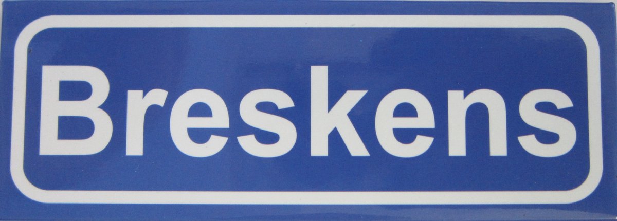 Souv© - koelkast magneet - plaatsnaam bord - kombord - souvenir - koelkastmagneetje - relatiegeschenk Breskens