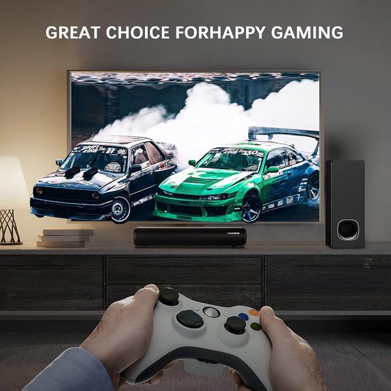 SnelShoppen - Soundbar voor TV 2.0 Kanaal 19.7" Mini Geluidsbalk met 3 EQ Modi en Afstandsbediening - Draadloze Bluetooth 5.0 en Bedrade Verbinding vo van Snelshoppen — afbeelding 5
