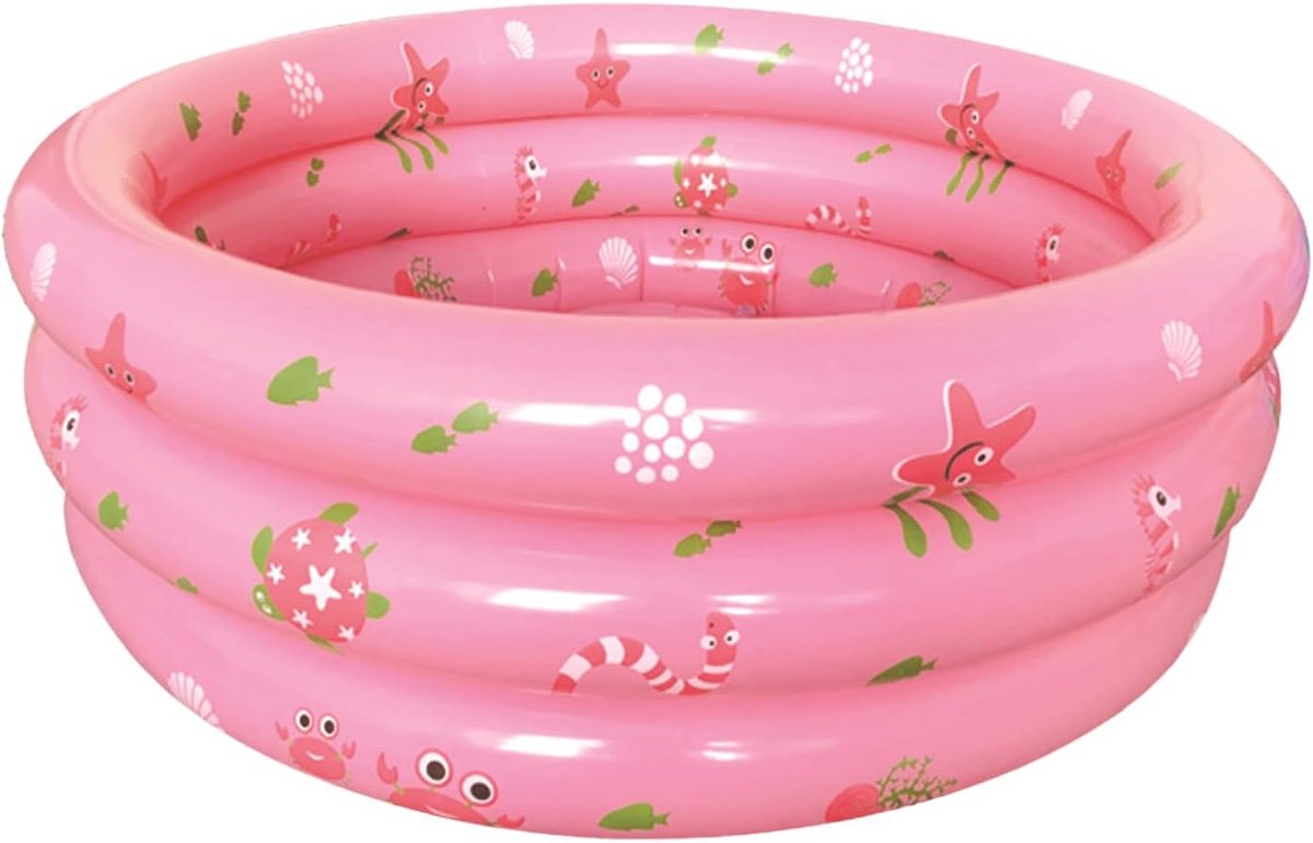 SnelShoppen - Opblaasbaar Kinderzwembad 90 x 30 cm met Veiligheidsbubbelbodem, Peuterzwembad voor Tuin, Achtertuin, Zomerplezier, Speelgoed voor Binne