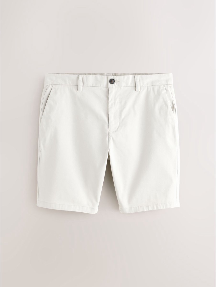 Next - Heren - Chinoshort met stretch, rechte pasvorm - Crème