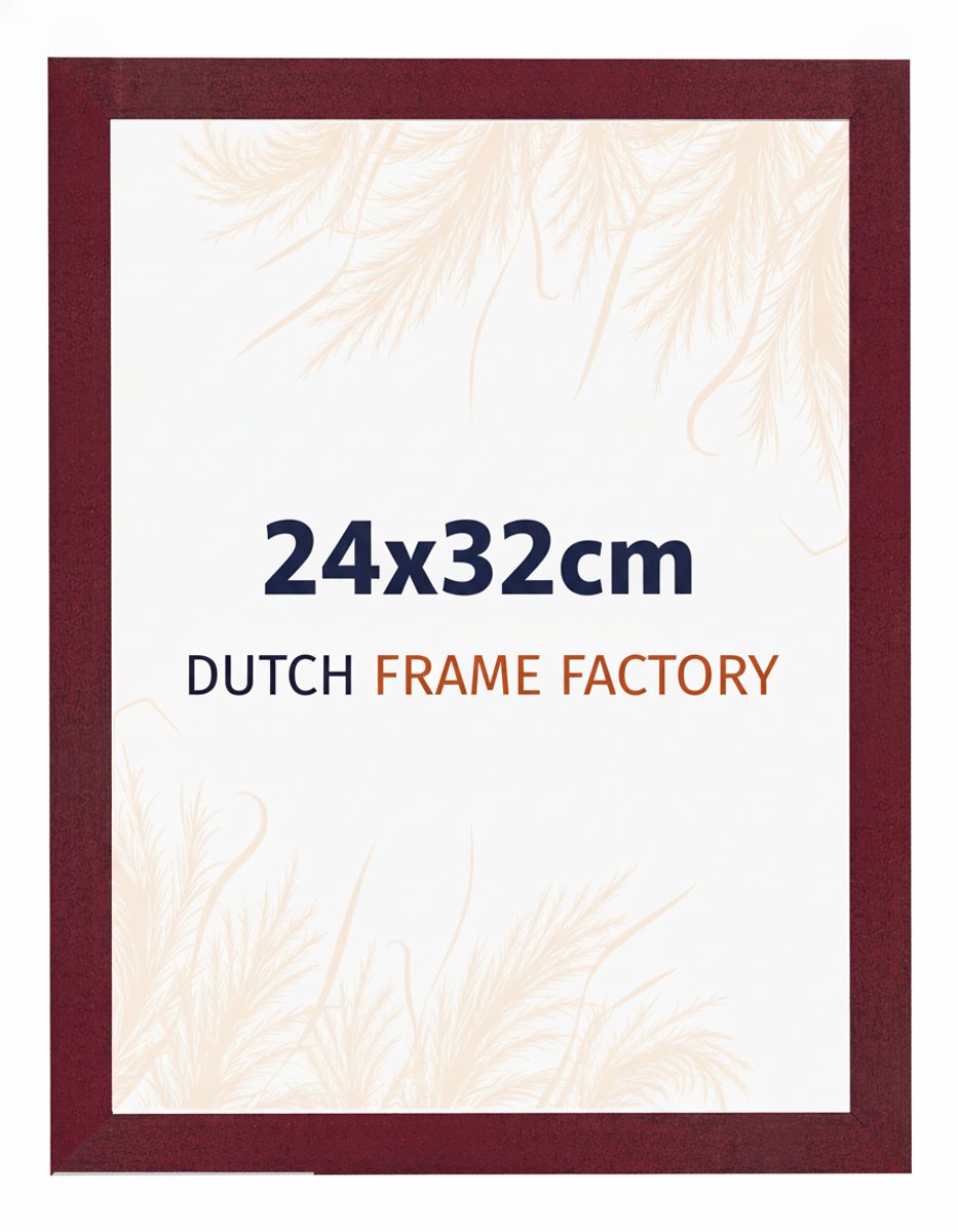 Fotolijst 24x32 cm - MDF - Wijnrood Geveegd - Benno