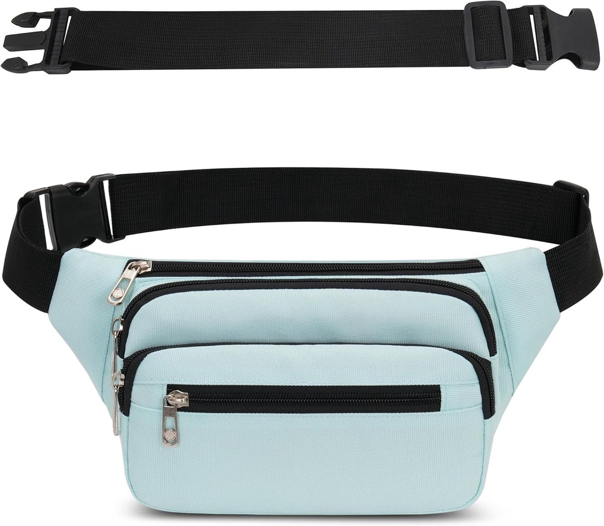 SnelShoppen - Unisex Heuptas met 60 cm Verlengde Strap, Lichtblauwe Schoudertas voor Mobiele Telefoon, Outdoor, Reizen, Hiken, Hondentraining, Grote C