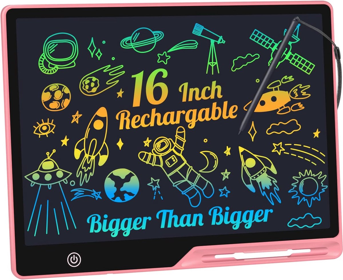 SnelShoppen - Magic Board 16 Inch Oplaadbare LCD Schrijfboard voor Kinderen - Educatief Speelgoed Schrijftablet voor 2 3 4 5 6 Jaar - Cadeau voor Kers