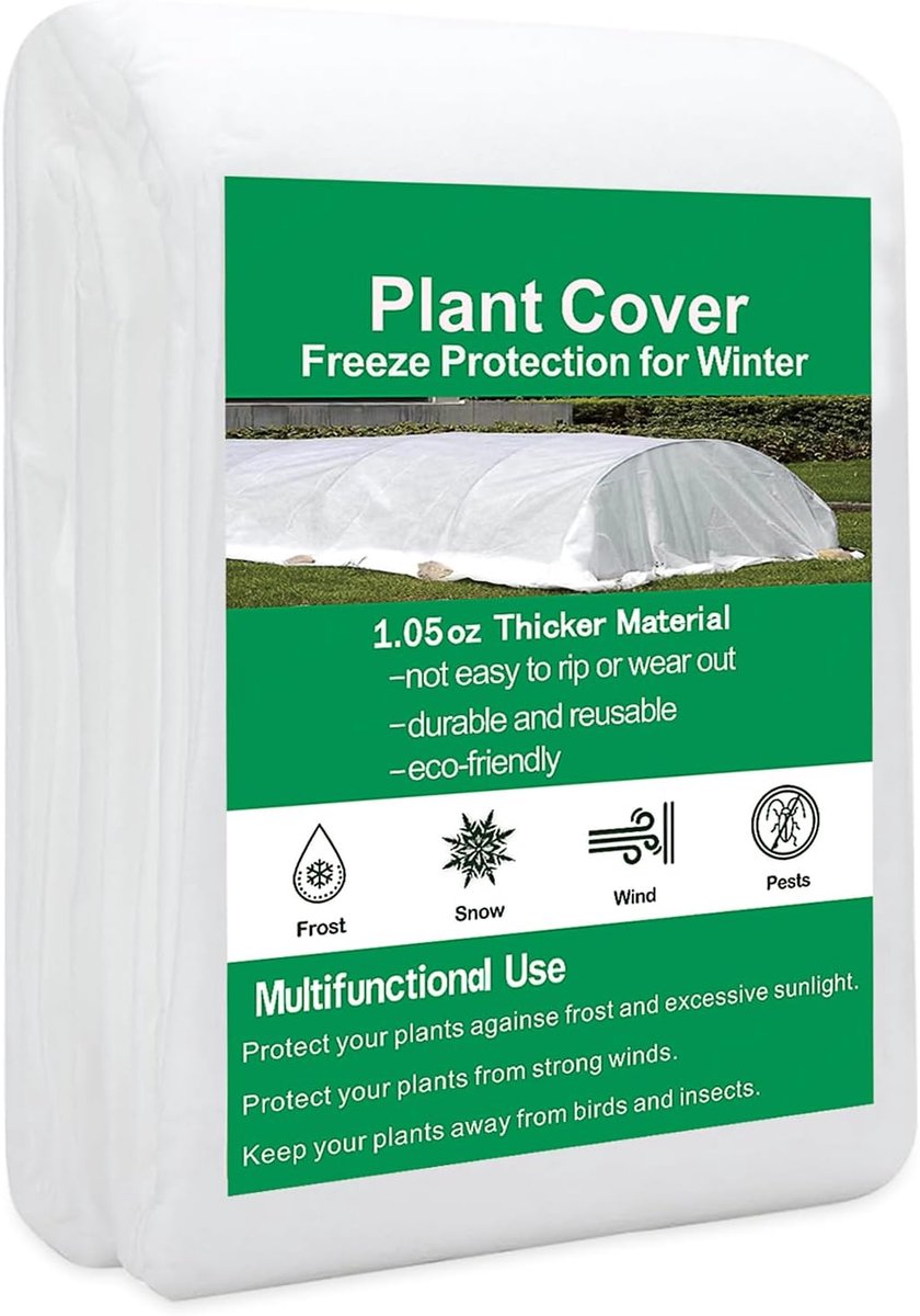 SnelShoppen - 2mx5m Tuinfleece Plant Covers Horticulture Fleece voor Planten - Vorstbescherming - Beschermhoes - Tuinaccessoire - Ideaal voor Tuin, Gr