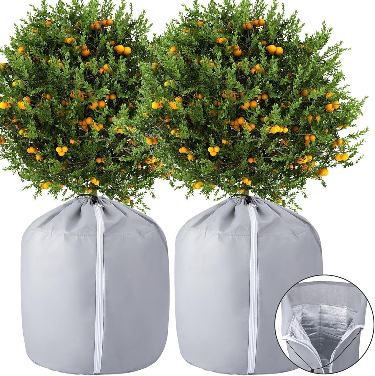 SnelShoppen - Winter Plantbescherming - Dubbelzijdige Thermische Beschermzakken 70 x 65 cm - Frostbescherming voor Plantenpotten - Herbruikbaar Tuinma