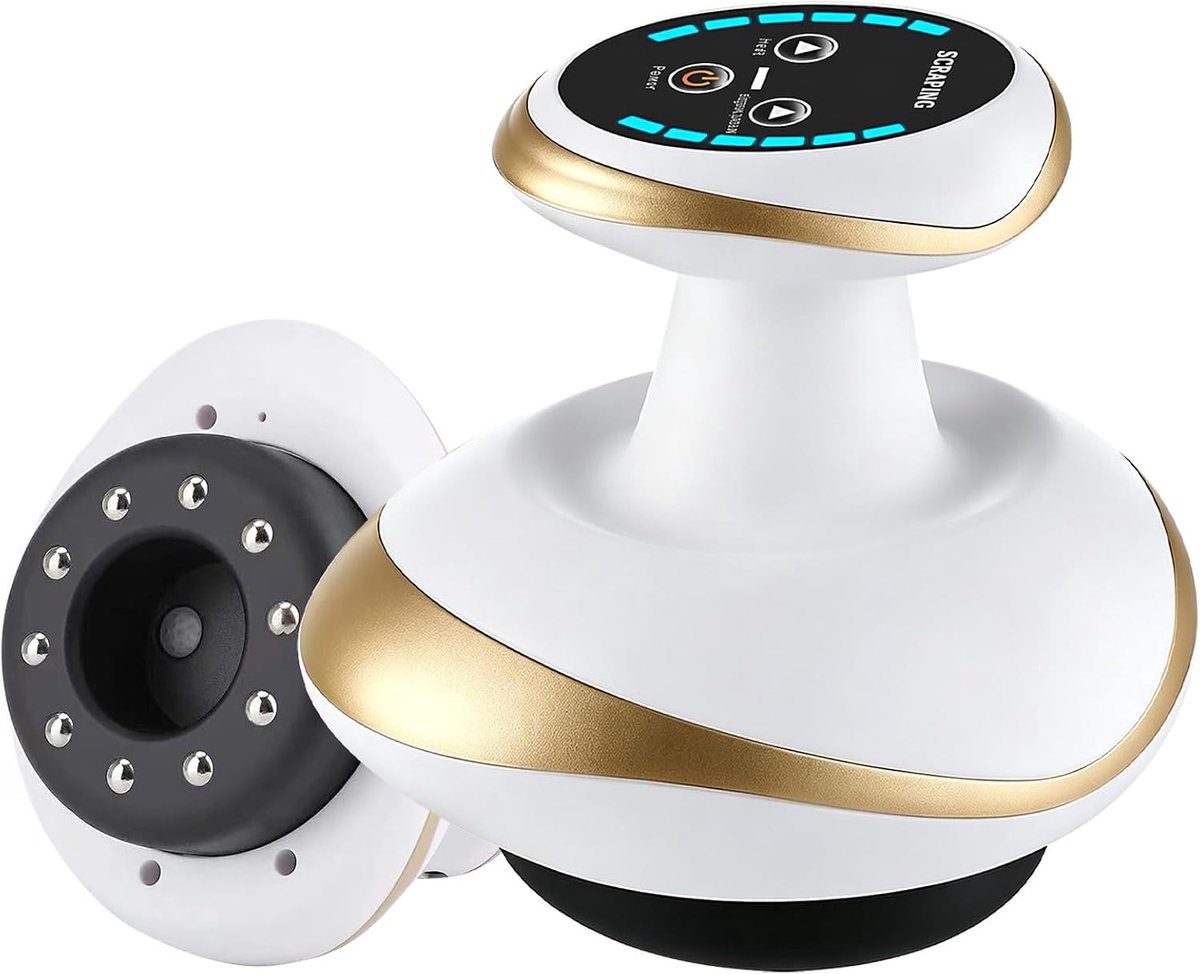 SnelShoppen - 4-in-1 Cellulitis Massageapparaat - Elektrisch GuaSha Massageapparaat met Warmte - Vacuümmassage en 9 Sterkte-instellingen - Cup-massage