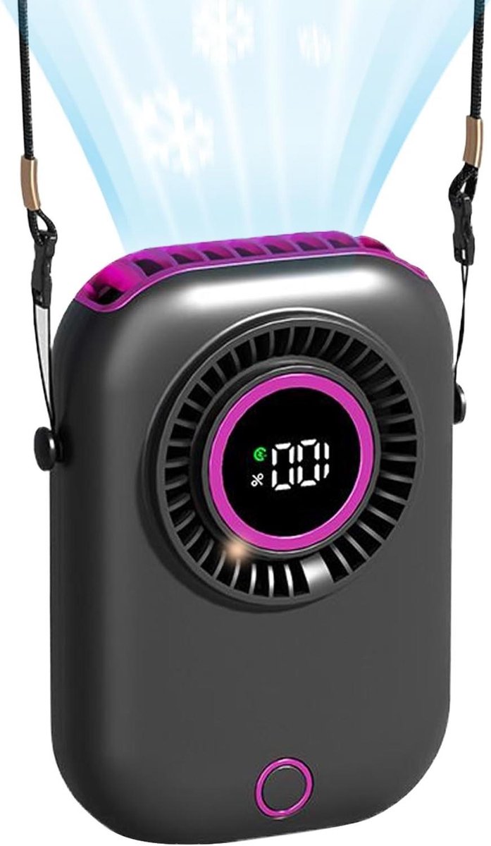 Draagbare Ventilator - Opvouwbaar Handapparaat - Verkoeling Onderweg - Met Verlichting - 5 x 9.7 x 5 cm - Grijs