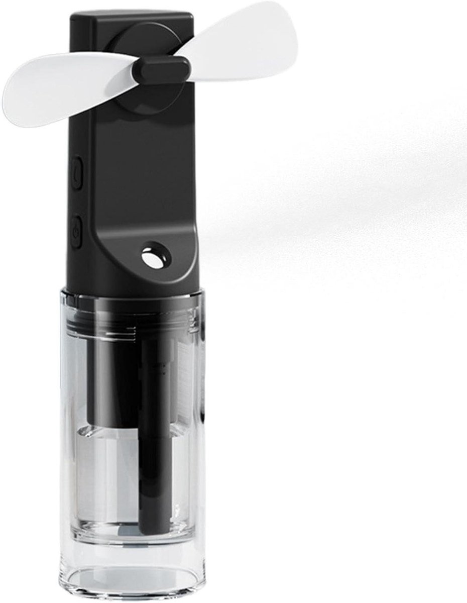 Waterspray Ventilator - Handige Koeler - Persoonlijke Verkoeling - Geïntegreerde Mistfunctie - Compact Formaat - Zwart