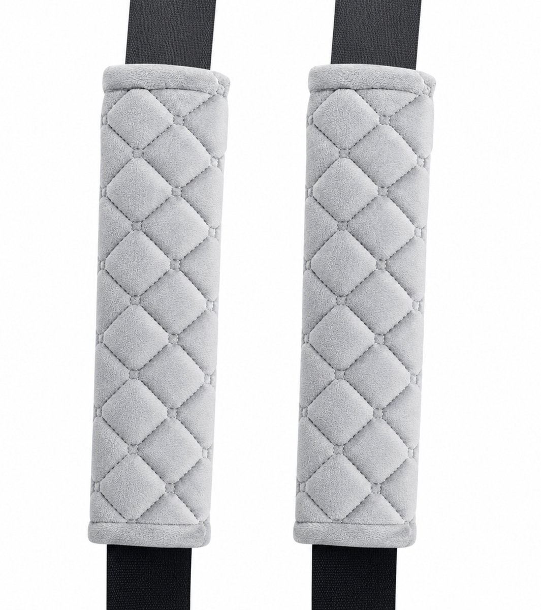 Knaak Gordelhoezen Auto - 2 Stuks - Gordelbeschermer - Gordelkussen - Auto Gordel Pad - Comfortabele Schouderbescherming - Grijs