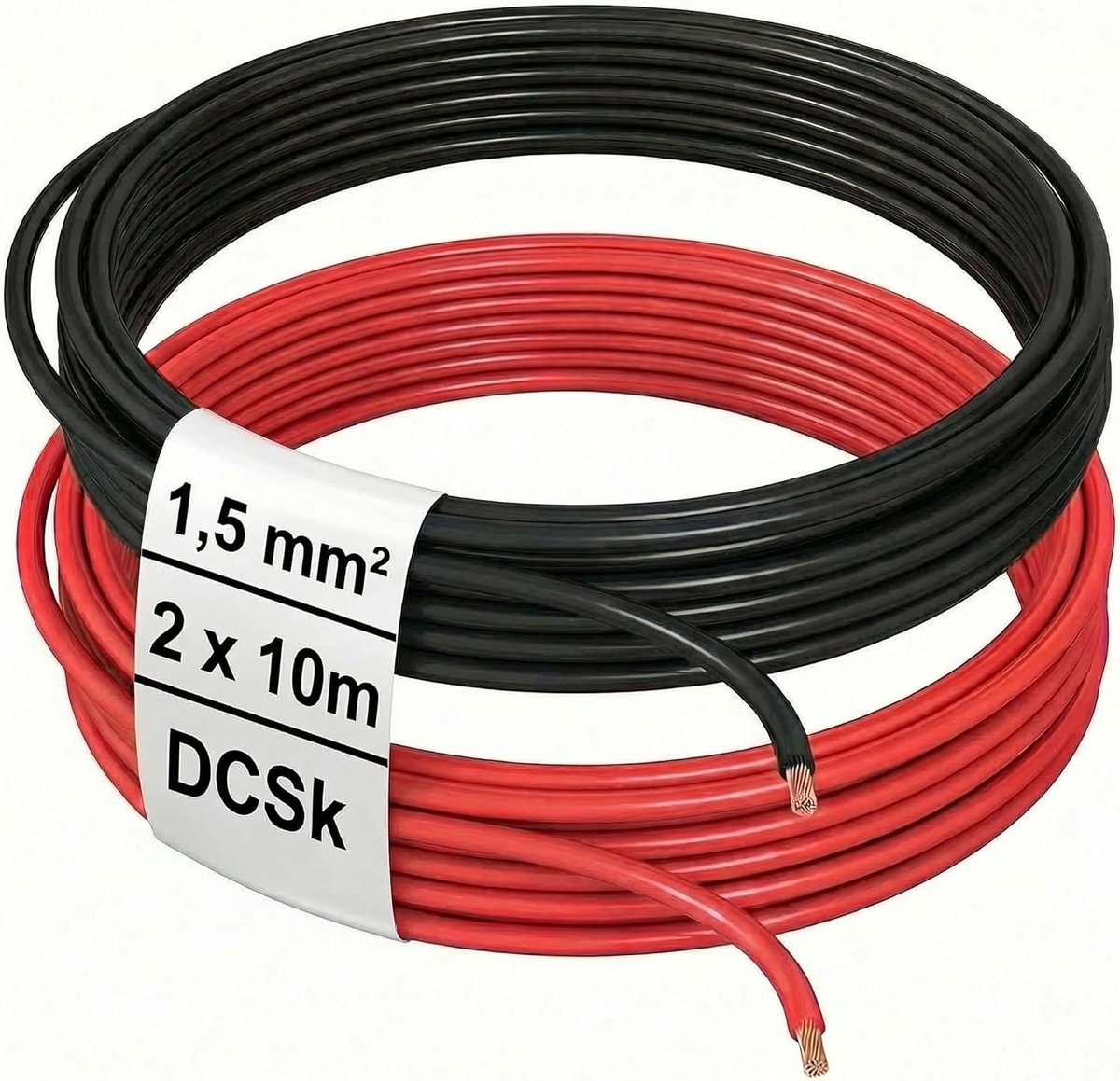 SnelShoppen - DCSk 1,5mm² Automotive Kabel 10 m - FLRY B Asymmetrisch - Rood/Zwart - 1,50 mm² - Perfect voor Voertuigen en Projecten