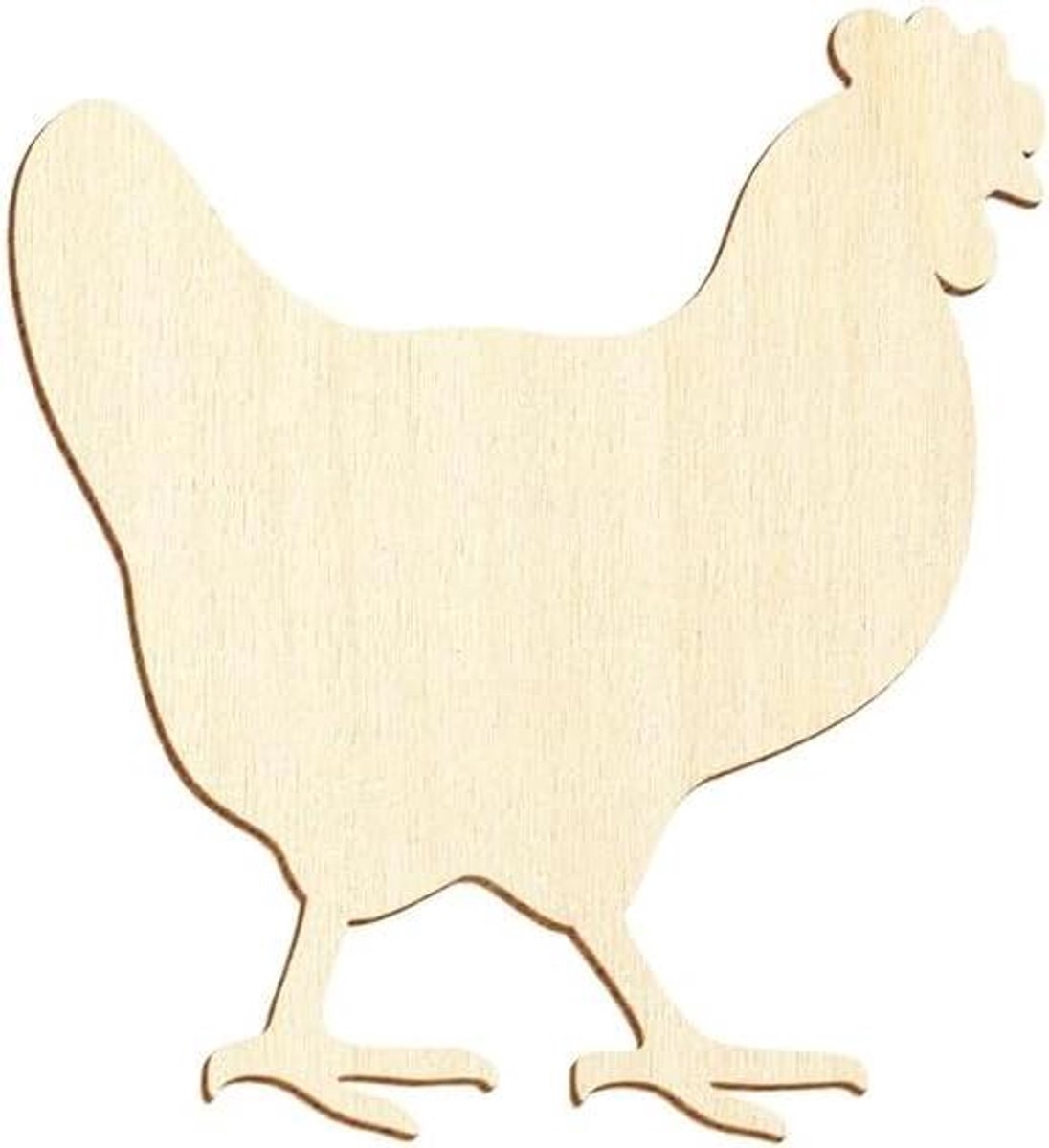 Houten kip - Decoratie figuur - Hobby project - Gelaserd ontwerp - 25 stuks - Natuurlijk hout