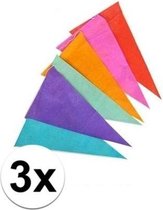 3x bruant en papier multicolore 10 mètres - Décoration de fête - Guirlandes